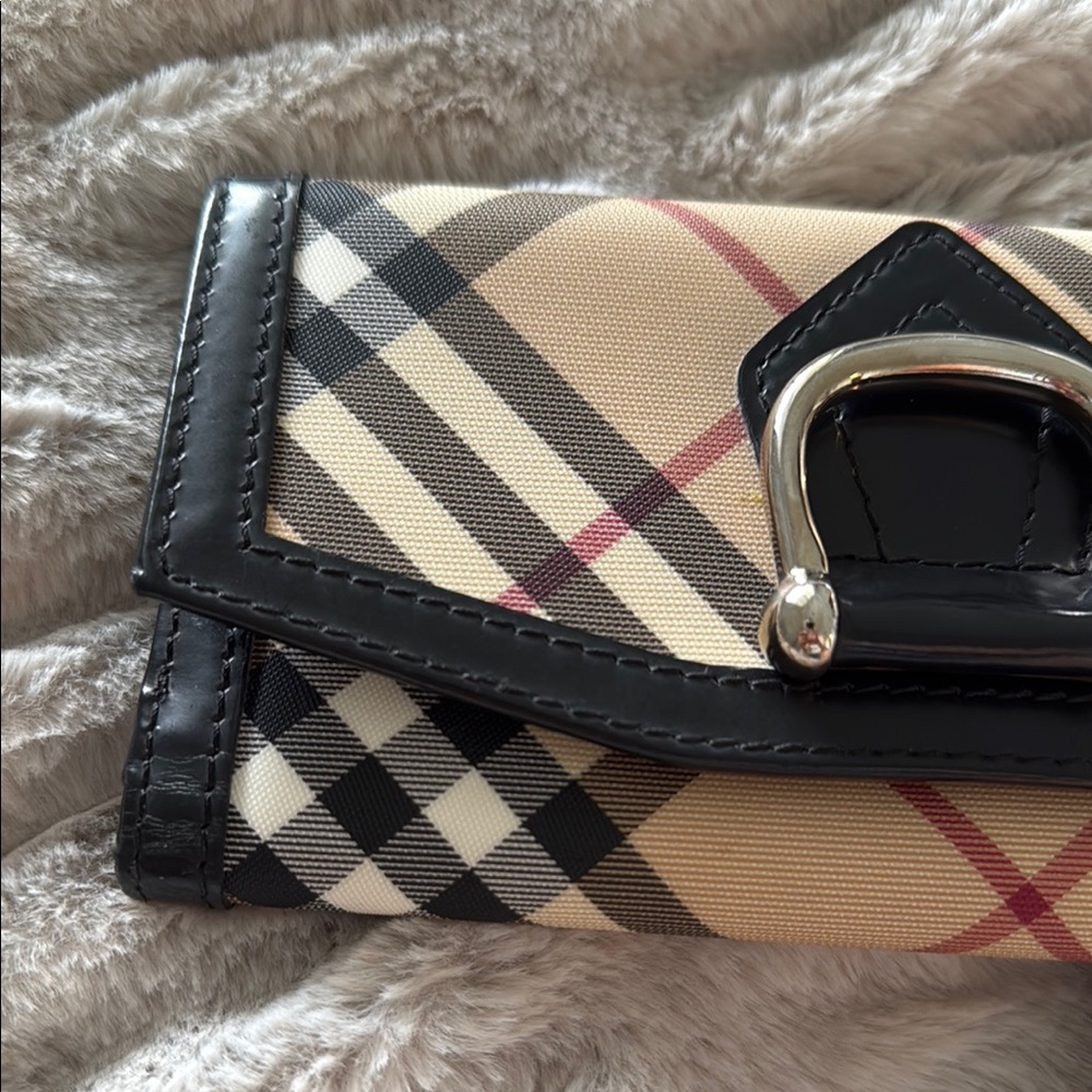 Burberry plaid check canvas & leather continental wallet - Picture 11 of 14